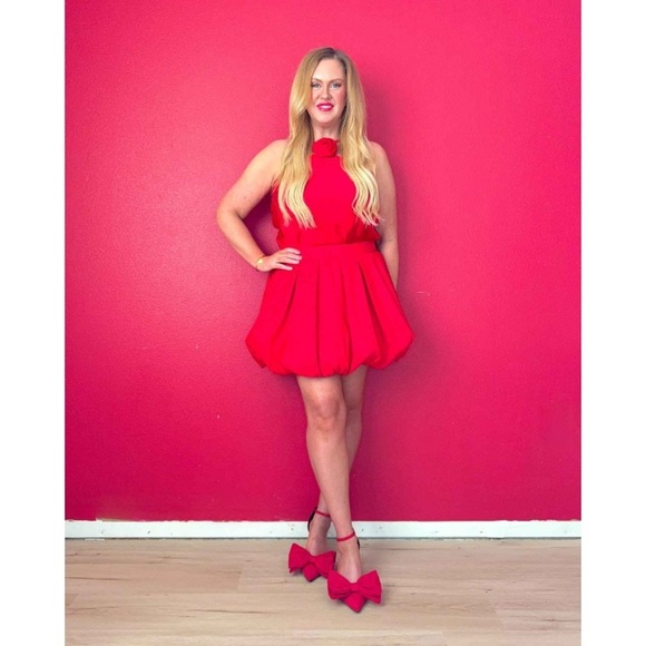 Women's Bubble Hem Mini Skirt - A New Day™ Red new - Picture 7 of 9